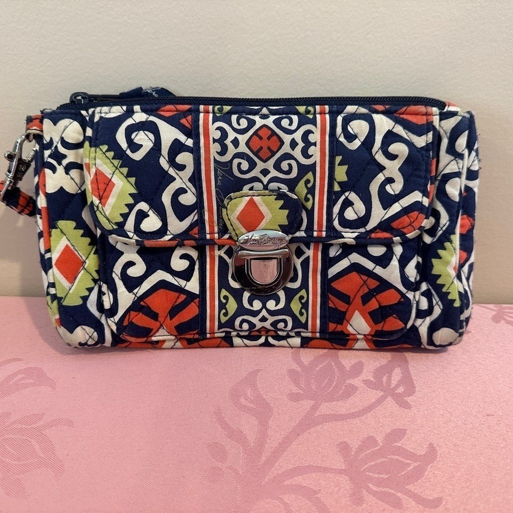 Vera Bradley‎ All In One Wallet Wristlet Canterberry Cobalt Quilted
